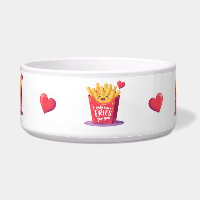 Cute Valentine French Fries Pun ボウル (正面)