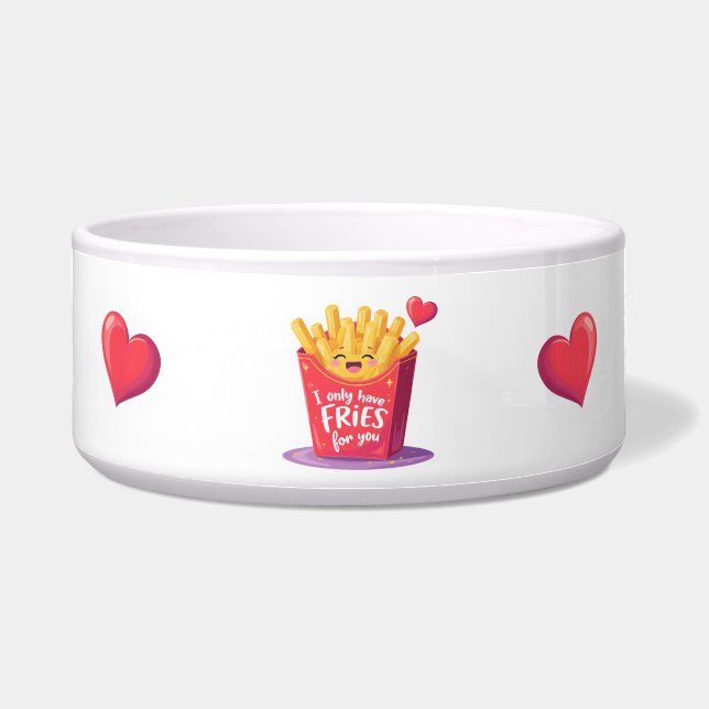 Cute Valentine French Fries Pun ボウル (正面)
