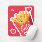 Cute Valentine French Fries Pun マウスパッド (マウス)