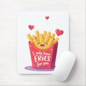 Cute Valentine French Fries Pun マウスパッド (マウス)