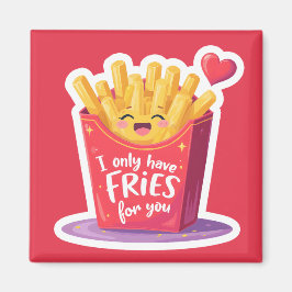 Cute Valentine French Fries Pun マグネット