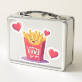 Cute Valentine French Fries Pun メタルランチボックス (裏面)