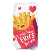 Cute Valentine French Fries Pun Incipio iPhoneウォレットケース (フォリオ 正面)