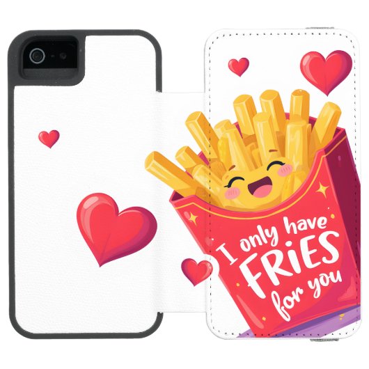 Cute Valentine French Fries Pun Incipio iPhoneウォレットケース (フォリオ Open)