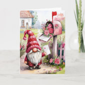 Cute Valentine Gnome At Mailbox Pen Pal カード (正面)