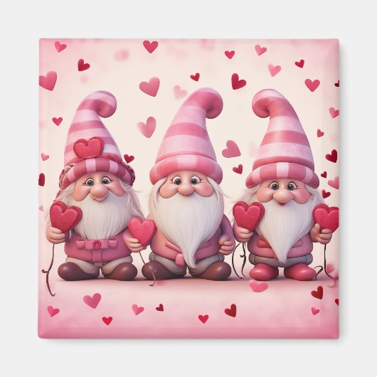 Cute Valentine Gnome Magnet マグネット (正面)