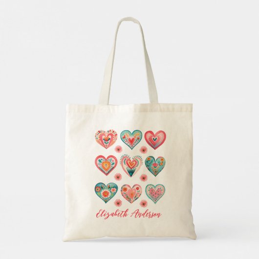 Cute Valentine Heart Pattern トートバッグ (裏面)