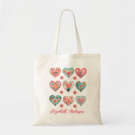 Cute Valentine Heart Pattern トートバッグ