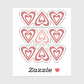 Cute Valentine Hearts – Love & Romance Design シール (シート)