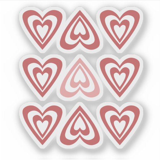 Cute Valentine Hearts – Love & Romance Design シール (正面)