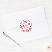 Cute Valentine Hearts – Love & Romance Design ラウンドシール (封筒)