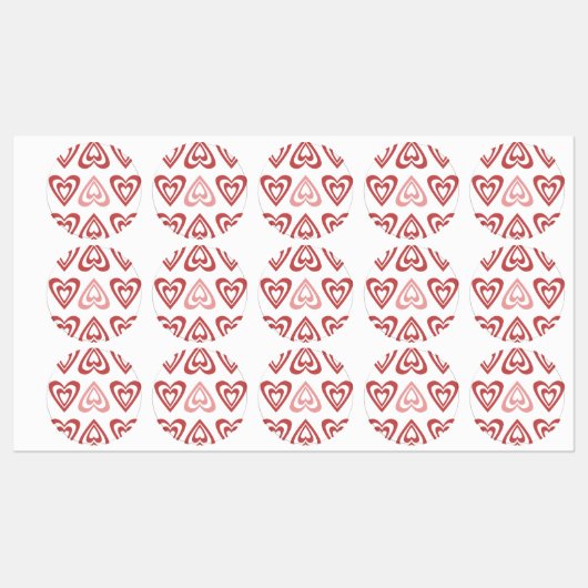 Cute Valentine Hearts – Love & Romance Design ラベル (シート)