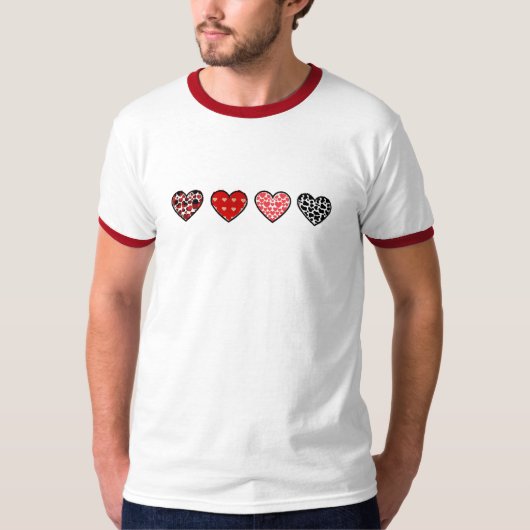Cute Valentine Hearts Pattern | Cute Love Heart Tシャツ (正面)