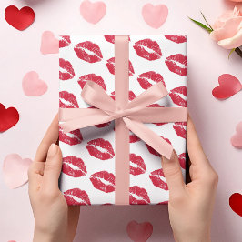 Cute Valentine Kisses Pattern Wrapping Paper ラッピングペーパー