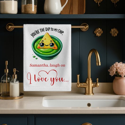 Cute Valentine Kitchen Towel Funny Food Quotes キッチンタオル