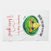 Cute Valentine Kitchen Towel Funny Food Quotes キッチンタオル (横)