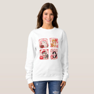 Cute Valentine Kittens Cozy Sweatshirt スウェットシャツ