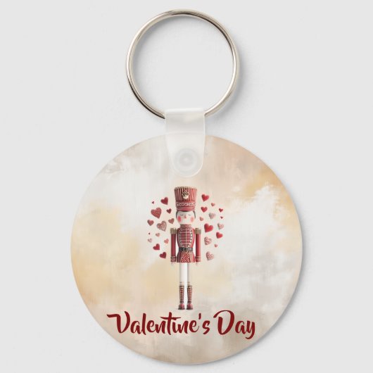 Cute Valentine Nutcracker Heart Keychain キーホルダー (正面)