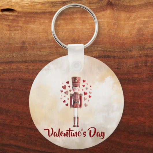 Cute Valentine Nutcracker Heart Keychain キーホルダー (正面)