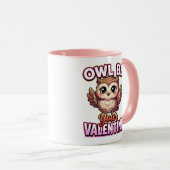 Cute Valentine Owl – Owl Be Your Valentine マグカップ (正面右)