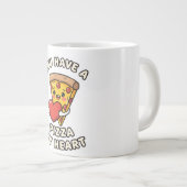 Cute Valentine Pizza Slice – Fun Romantic Gift for ジャンボコーヒーマグカップ (正面右)