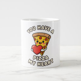 Cute Valentine Pizza Slice – Fun Romantic Gift for ジャンボコーヒーマグカップ