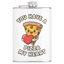 Cute Valentine Pizza Slice – Fun Romantic Gift for フラスク