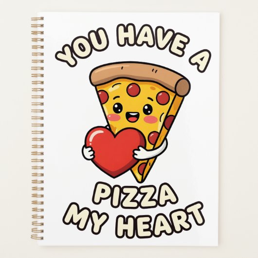 Cute Valentine Pizza Slice – Fun Romantic Gift for プランナー手帳 (正面)