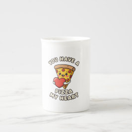Cute Valentine Pizza Slice – Fun Romantic Gift for ボーンチャイナマグカップ