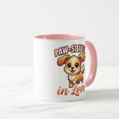 Cute Valentine Puppy – Paw-sitively in Love マグカップ (正面右)