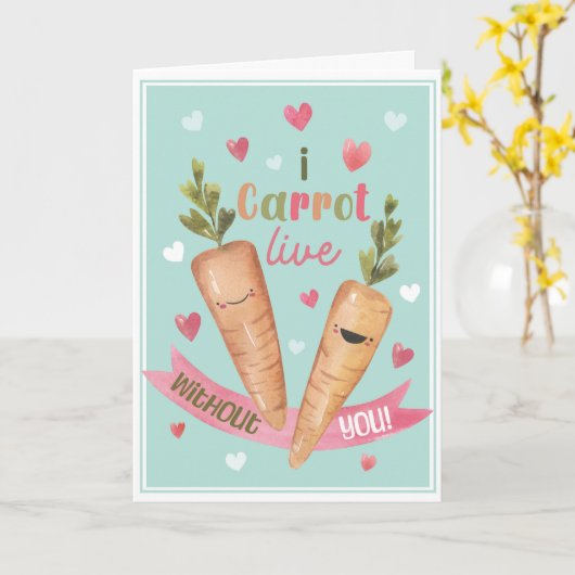 Cute Valentine’s Card I Carrot Live Without You カード (黄色い花)