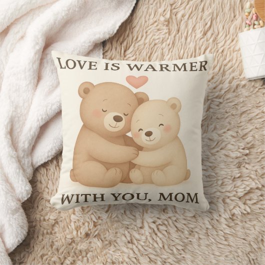 Cute Valentine’s Day Bear Pillow for Mom – Gift クッション (ブランケット)
