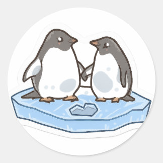 Cute Valentine’s Penguin Sticker  ラウンドシール