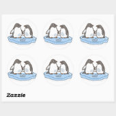 Cute Valentine’s Penguin Sticker ラウンドシール (シート)