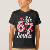 Cute Valentine Six Seven Checkerboard Love Nk Hear Tシャツ (正面)