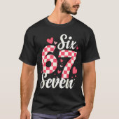 Cute Valentine Six Seven Checkerboard Love Nk Hear Tシャツ (正面)