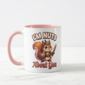 Cute Valentine Squirrel Knight–I’m Nuts About You マグカップ (左)