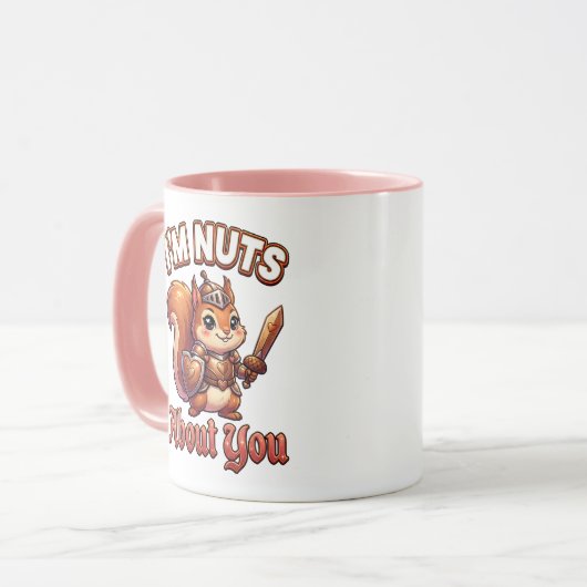 Cute Valentine Squirrel Knight–I’m Nuts About You マグカップ (正面左)