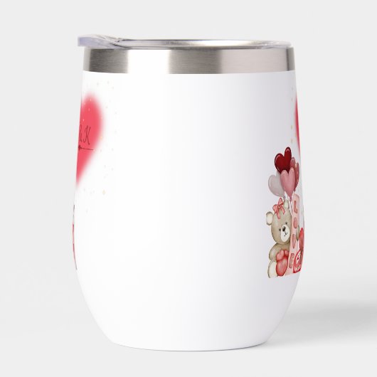 Cute Valentine Stemless Wine Tumbler (右面)