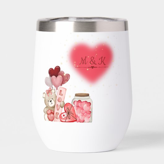 Cute Valentine Stemless Wine Tumbler (背面)