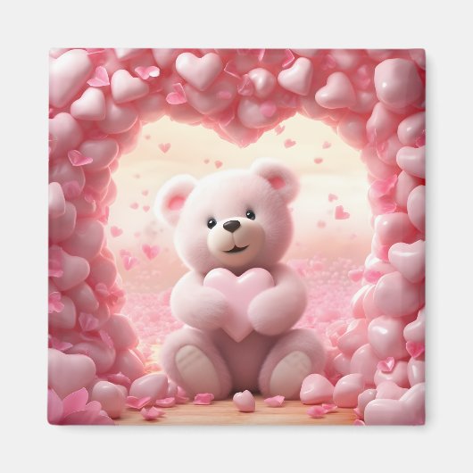 Cute Valentine Teddy Bear Magnet  マグネット (正面)