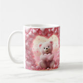 Cute Valentine Teddy Bear Mug Valentine's Day Mug コーヒーマグカップ (左)