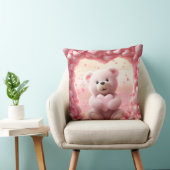 Cute Valentine Teddy Bear Throw Pillow クッション (椅子)