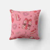 Cute Valentine Treats Pattern Throw Pillow クッション (裏面)