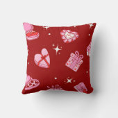 Cute Valentine Treats Pattern Throw Pillow クッション (裏面)