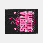 Cute Valentine Vibes Smile Face Valentines Day Gir フリースブランケット (正面(横))