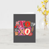 Cute Valentine Xoxo Funny Valentine Hearts Lover G カード (黄色い花)