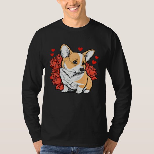 Cute Valentines Corgi Cool Pembroke Welsh Corgi 2 Tシャツ (正面)
