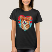 Cute Valentines Corgi Cool Pembroke Welsh Corgi Tシャツ (正面)