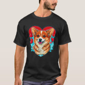 Cute Valentines Corgi Cool Pembroke Welsh Corgi Tシャツ (正面)